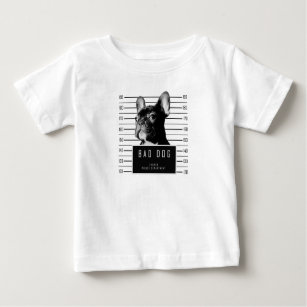 Französische Bulldoggemugshot-Shirt Baby T-shirt