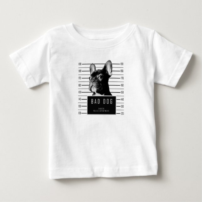 Französische Bulldoggemugshot-Shirt Baby T-shirt (Vorderseite)