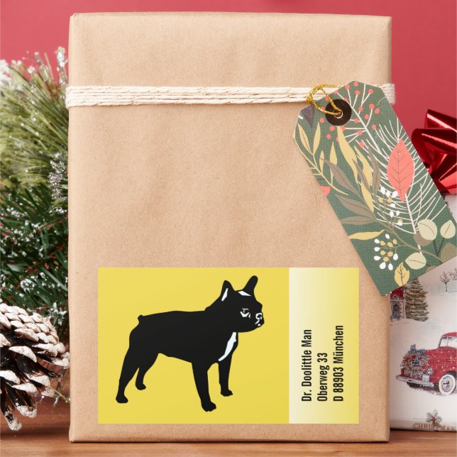 Französische Bulldoggen Aufkleber mit Text (Feiertag)