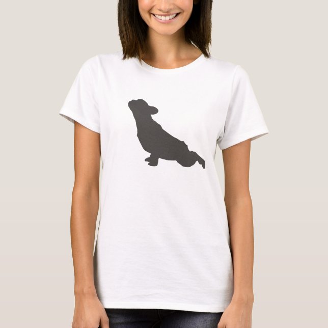 Französische Bulldoggen-Ausdehnen T-Shirt (Vorderseite)