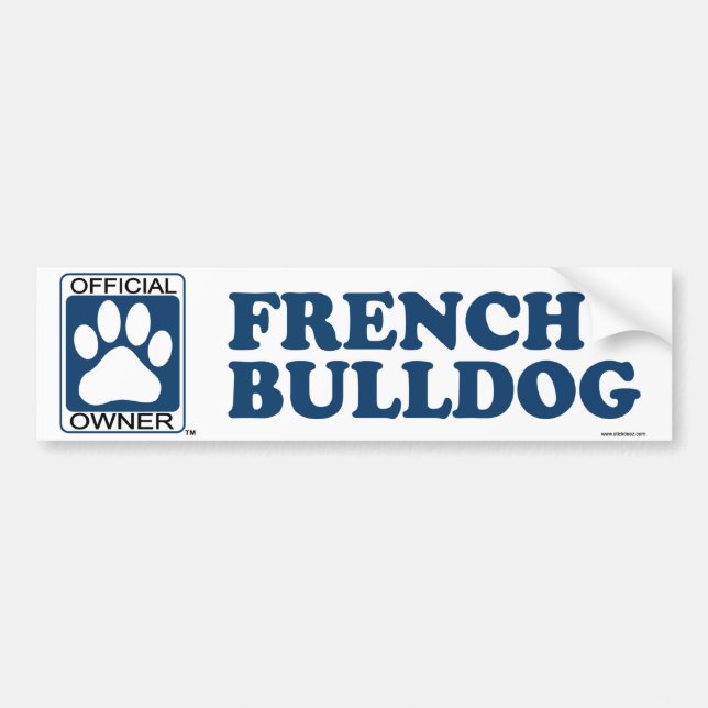 Französische Bulldoggen-Blau Autoaufkleber (Vorne)