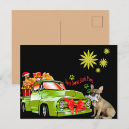 französische Bulldoggen Christmas French Bulldog Postkarte