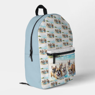 Französische Bulldoggen French Bulldog Rudel Sea Bedruckter Rucksack