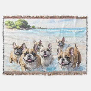 Französische Bulldoggen French Bulldog Rudel Sea Decke
