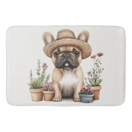 Französische Bulldoggen Gartenmöbel für Blume Badematte