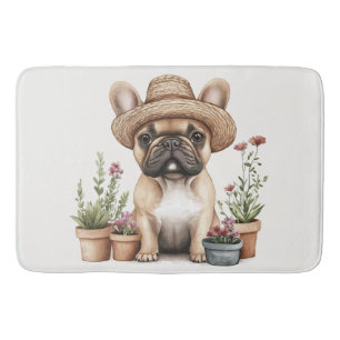 Französische Bulldoggen Gartenmöbel für Blume Badematte