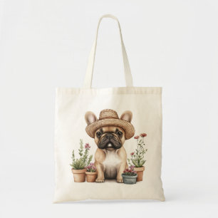 Französische Bulldoggen Gartenmöbel für Blume Tragetasche