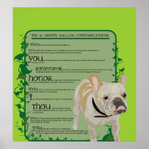 Französische Bulldoggen-Gebote Poster