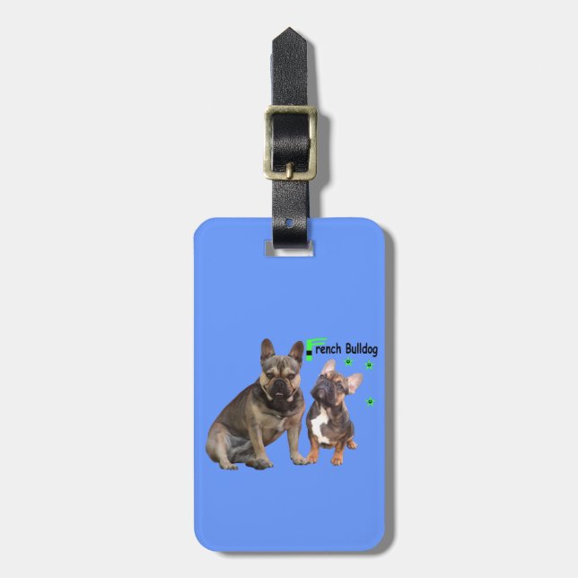 Französische Bulldoggen Gepäckanhänger (Vorderseite vertikal)