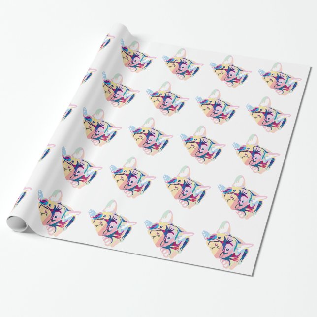 Französische Bulldoggen Geschenkpapier (Ungerollt)