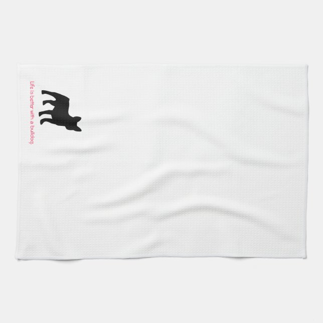 Französische Bulldoggen-Geschirrtuch 16" x 24" Küchentuch (Horizontal)