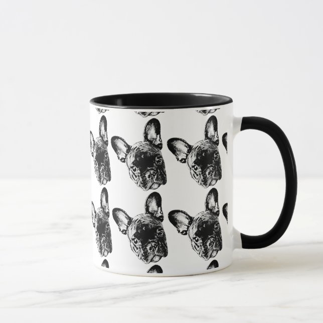 Französische Bulldoggen-Gesichts-Tasse Tasse (Rechts)