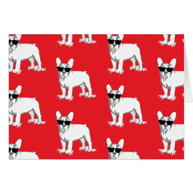 Französische Bulldoggen Karten (Vorderseite (Horizontal))