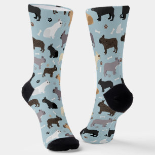 Französische Bulldoggen-Knochen und Paws-Socken Socken