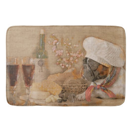 Französische Bulldoggen-Kochs-Küche oder Badematte