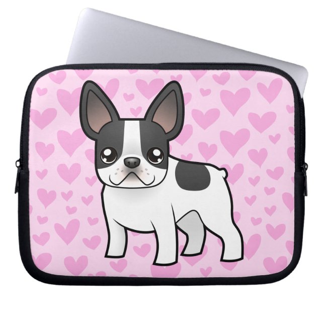 Französische Bulldoggen-Liebe Laptopschutzhülle (Vorderseite)