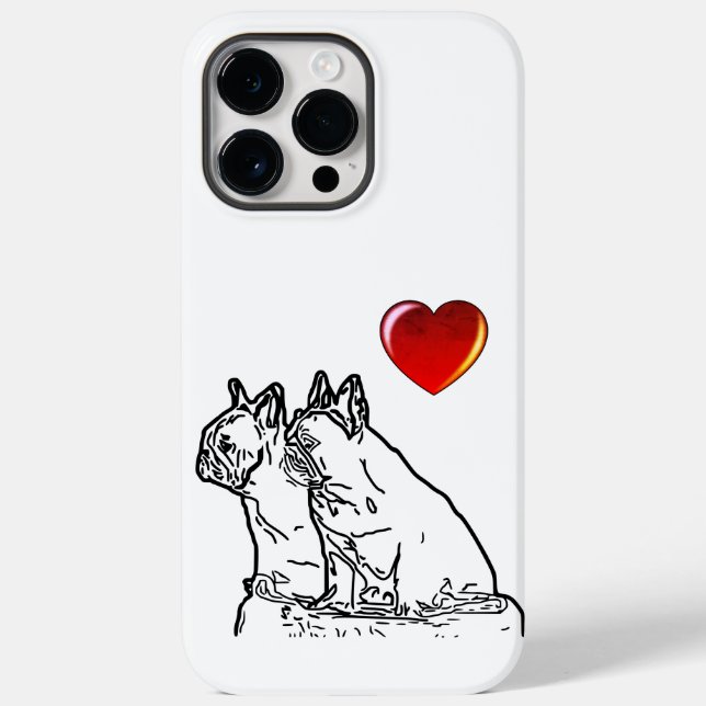 Französische Bulldoggen mit Herz French Bulldog Case-Mate iPhone Hülle (Rückseite)