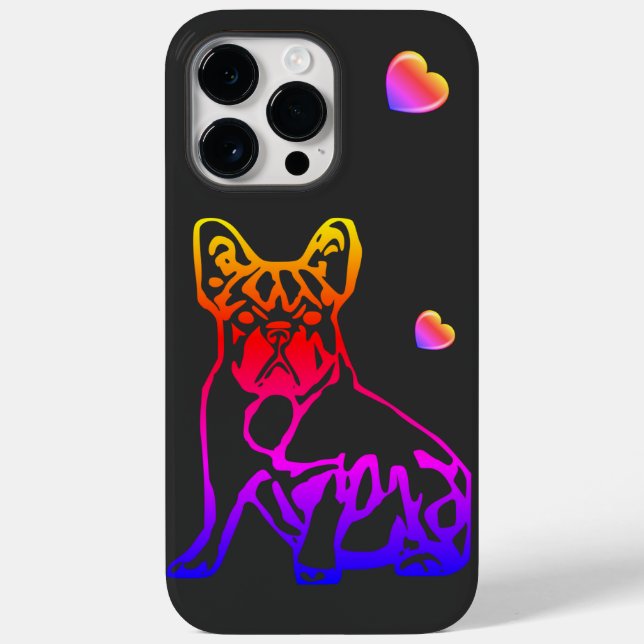 Französische Bulldoggen mit Herz French Bulldog Case-Mate iPhone Hülle (Rückseite)