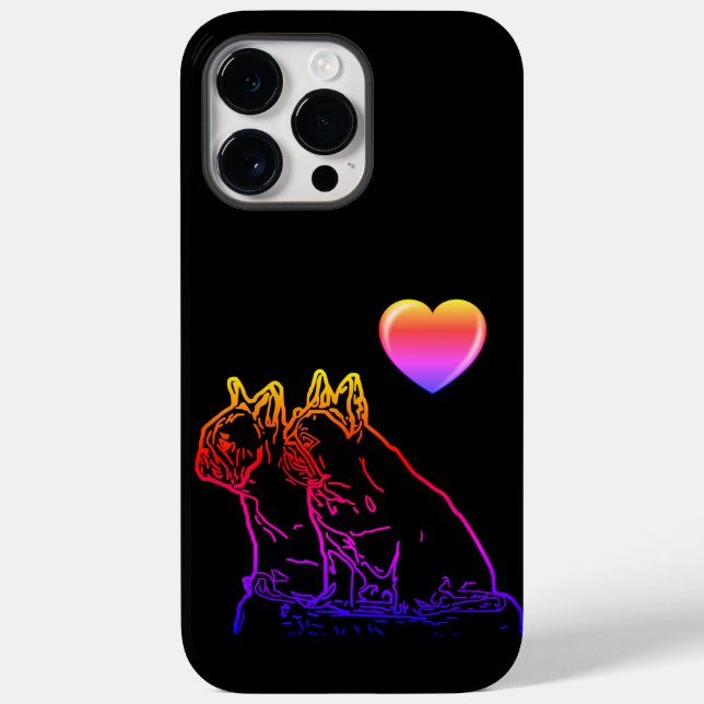 Französische Bulldoggen mit Herz French Bulldog Case-Mate iPhone Hülle (Rückseite)