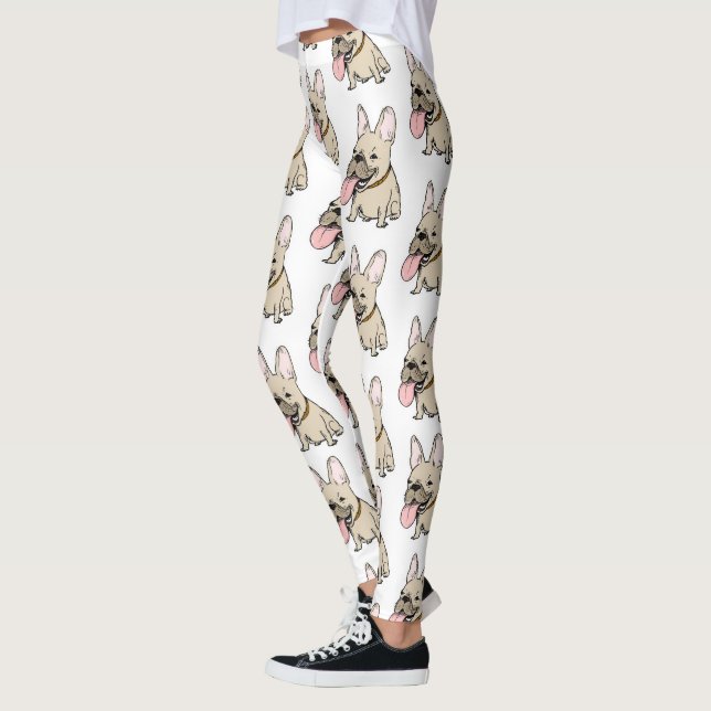 Französische Bulldoggen-Muster Leggings (Links)