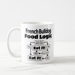 Französische Bulldoggen-Nahrungsmittel-Logik Kaffeetasse