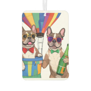 Französische Bulldoggen Neujahr French Bulldog Autolufterfrischer
