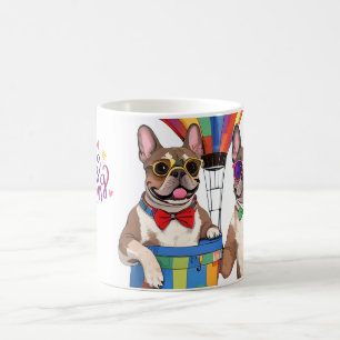 Französische Bulldoggen Neujahr French Bulldog Kaffeetasse