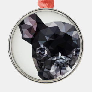Französische Bulldoggen-niedrige Polykunst Ornament Aus Metall