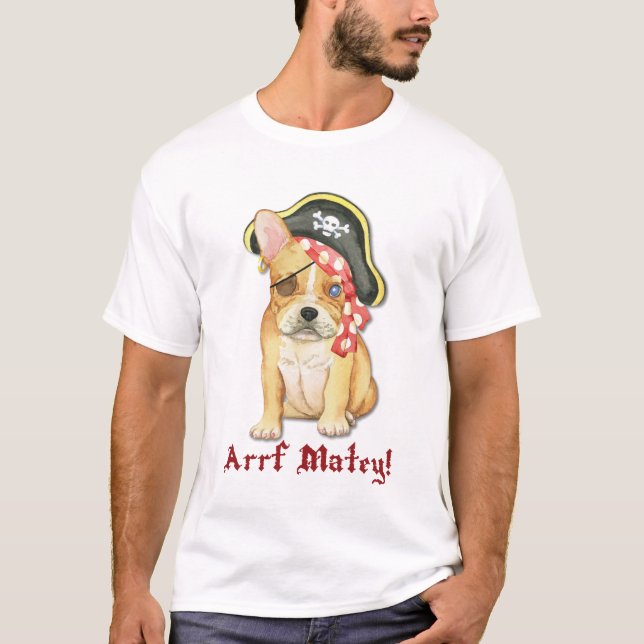 Französische Bulldoggen-Pirat T-Shirt (Vorderseite)