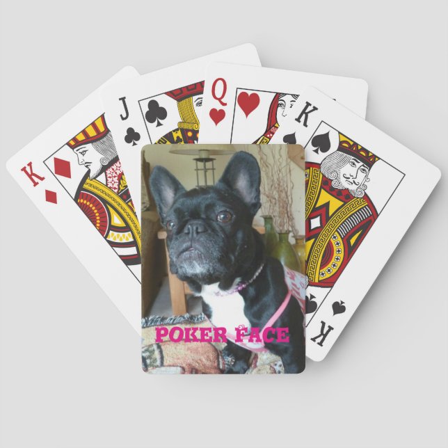 Französische Bulldoggen-"Poker-Gesichts-" Spielkarten (Rückseite)