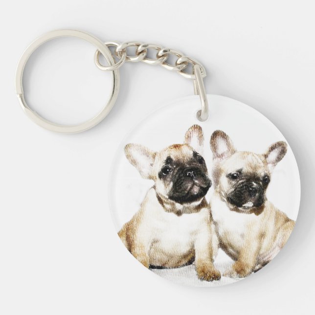 Französische Bulldoggen Schlüsselanhänger (Vorderseite)