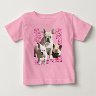Französische Bulldoggen Schmetterling  Bulldog Baby T-shirt
