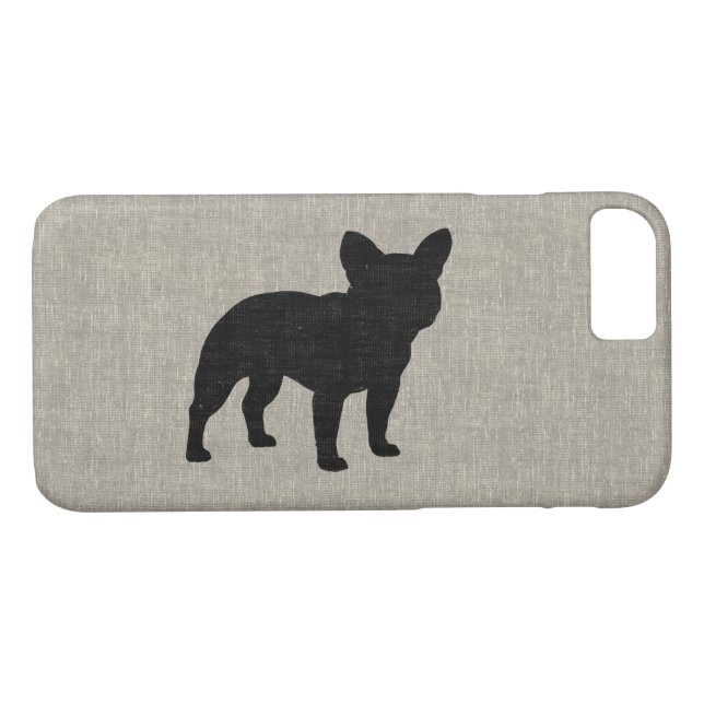 Französische Bulldoggen-Silhouette Case-Mate iPhone Hülle (Rückseite (Horizontal))