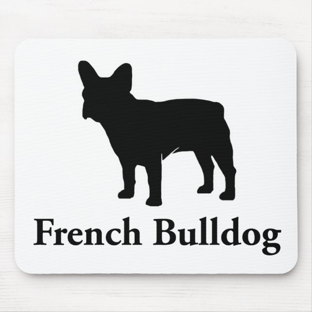 Französische Bulldoggen-Silhouette Mousepad (Vorne)