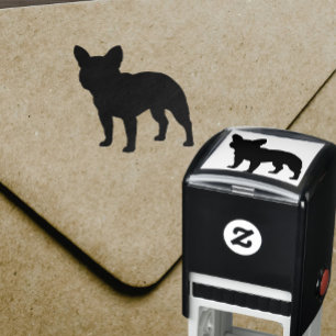 Französische Bulldoggen-Silhouette Permastempel