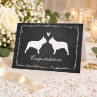 Französische Bulldoggen Silhouetten Hochzeitsglück