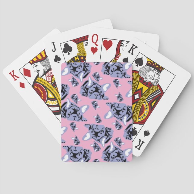 Französische Bulldoggen Spielkarten (Rückseite)