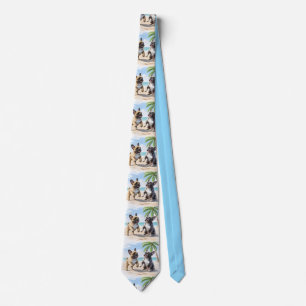 Französische Bulldoggen Strand French Bulldog Krawatte