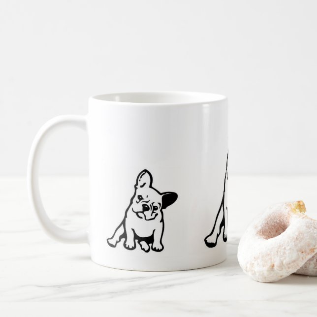Französische Bulldoggen-Tasse Kaffeetasse (Mit Donut)