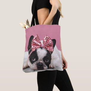 Französische Bulldoggen-tragendes Rosa
