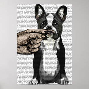 Französische Bulldoggen-und Finger-Schnurrbart Poster