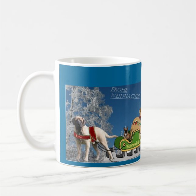 Französische Bulldoggen und Mastiff Kaffeetasse (Links)