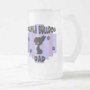 Französische Bulldoggen-Vater-Tasse Mattglas Bierglas