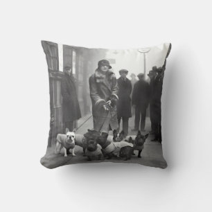 Französische Bulldoggen Vintage-Hundeführer-Wurfki Kissen
