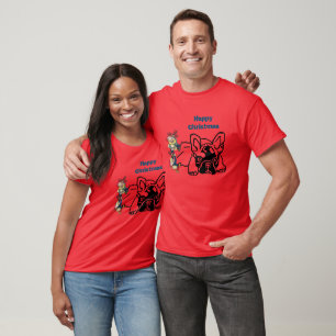 Französische Bulldoggen Weihnachten Feier T-Shirt