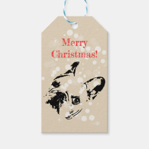 Französische Bulldoggen-Weihnachten Geschenkanhänger