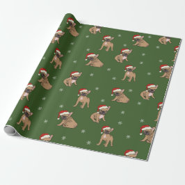 Französische Bulldoggen-WeihnachtsPackpapier Geschenkpapier