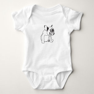 Französische Bulldoggen-Welpe, der Jersey-Bodysui Baby Strampler