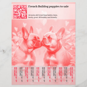 Französische Bulldoggen-Welpen-Design-Flugblatt Flyer