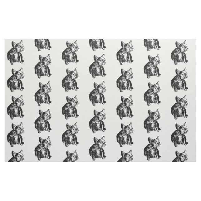 Französische Bulldoggen-Welpen-Gewohnheit gekämmte Stoff (Fat Quarter (45,7 x 55,9 cm))